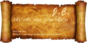 Járányi Ciprián névjegykártya